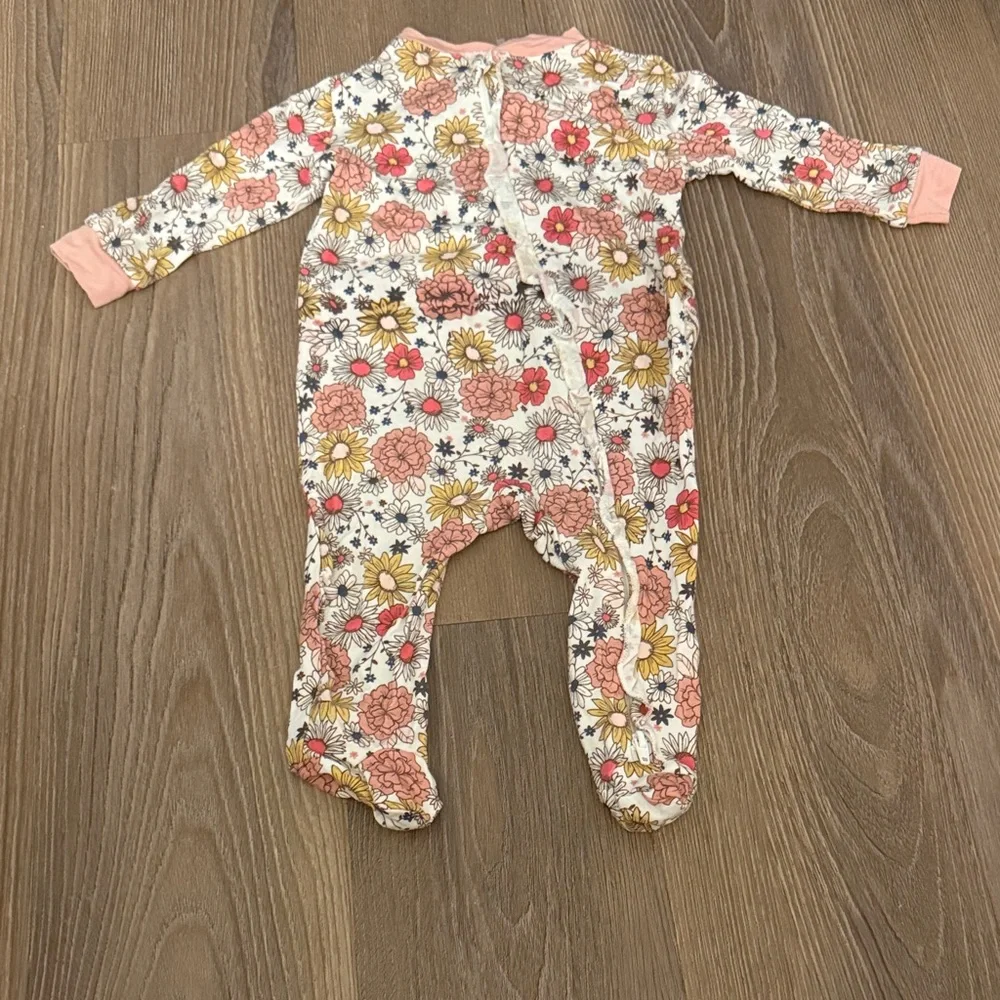 NWOT Milkberry floral ruffle bamboo viscose footie